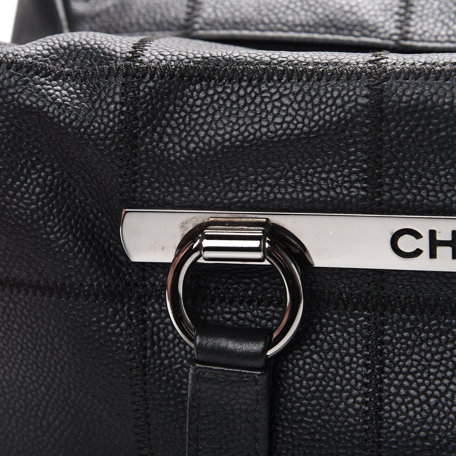 Chanel Caviar Square Stitched Bowler Black 15 of 15