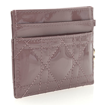 Christian Dior Patent Cannage Lady Dior Five-Slots Card Holder Pink Peony 3 of 8
