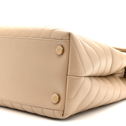 Saint Laurent Calfskin Matelasse Large Loulou Monogram Chain Satchel Dark Beige 22 of 23