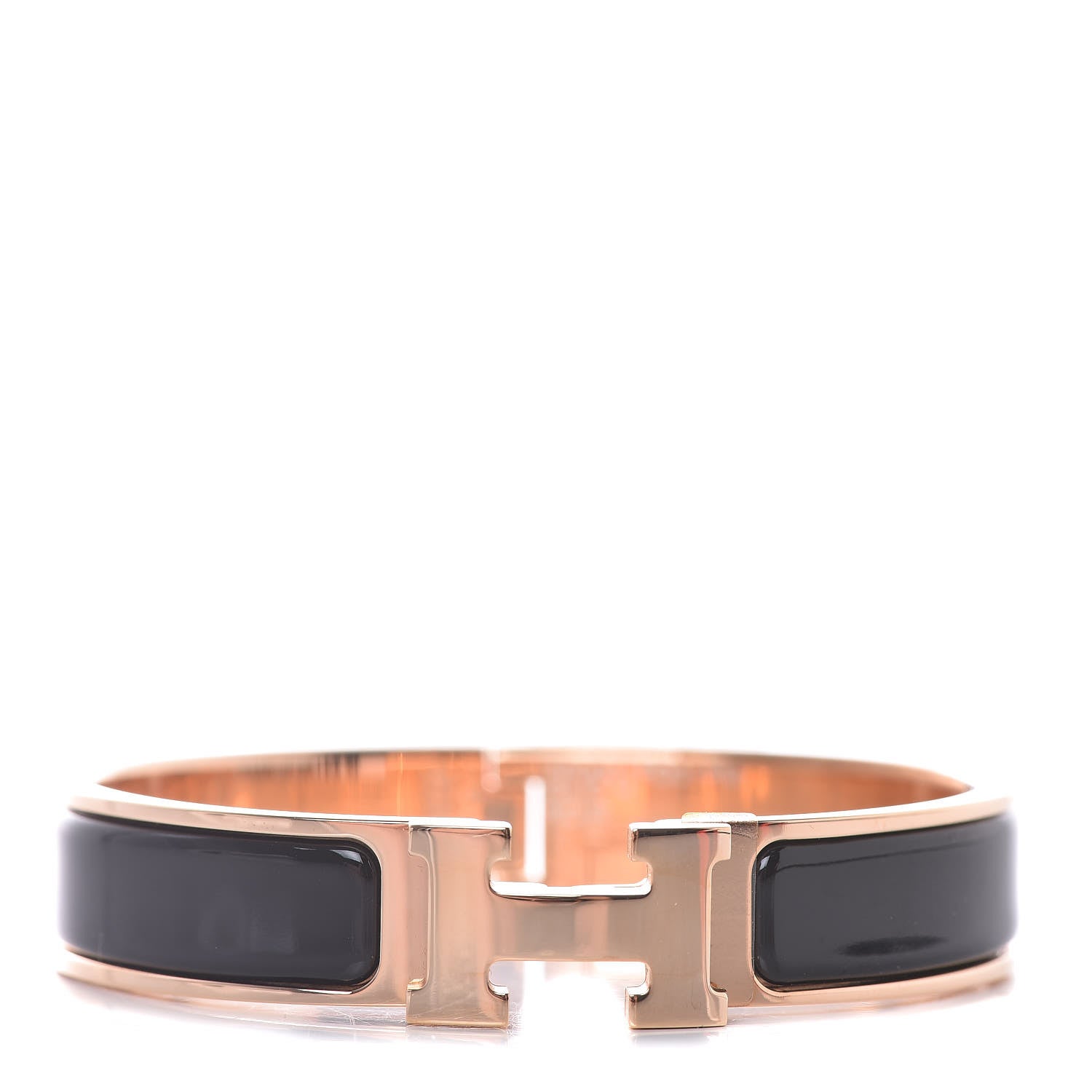 Hermes Enamel Narrow Clic Clac H Bracelet PM Black 1 of 6