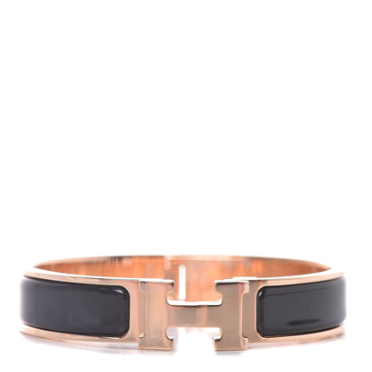 Hermes Enamel Narrow Clic Clac H Bracelet PM Black 1 of 6