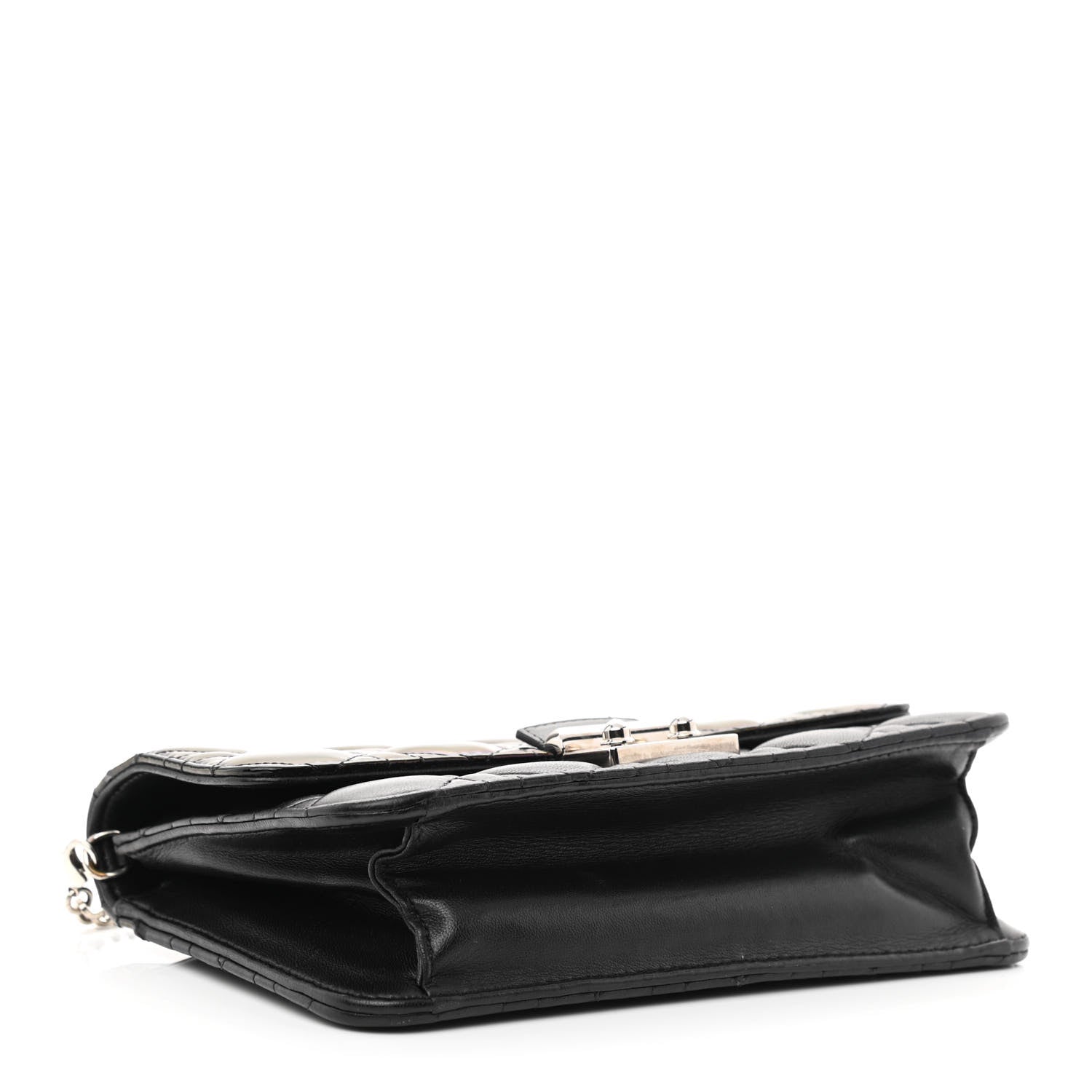 Christian Dior Metallic Iridescent Patent Calfskin Cannage Miss Dior Promenade Pouch Black Multicolor 4 of 10