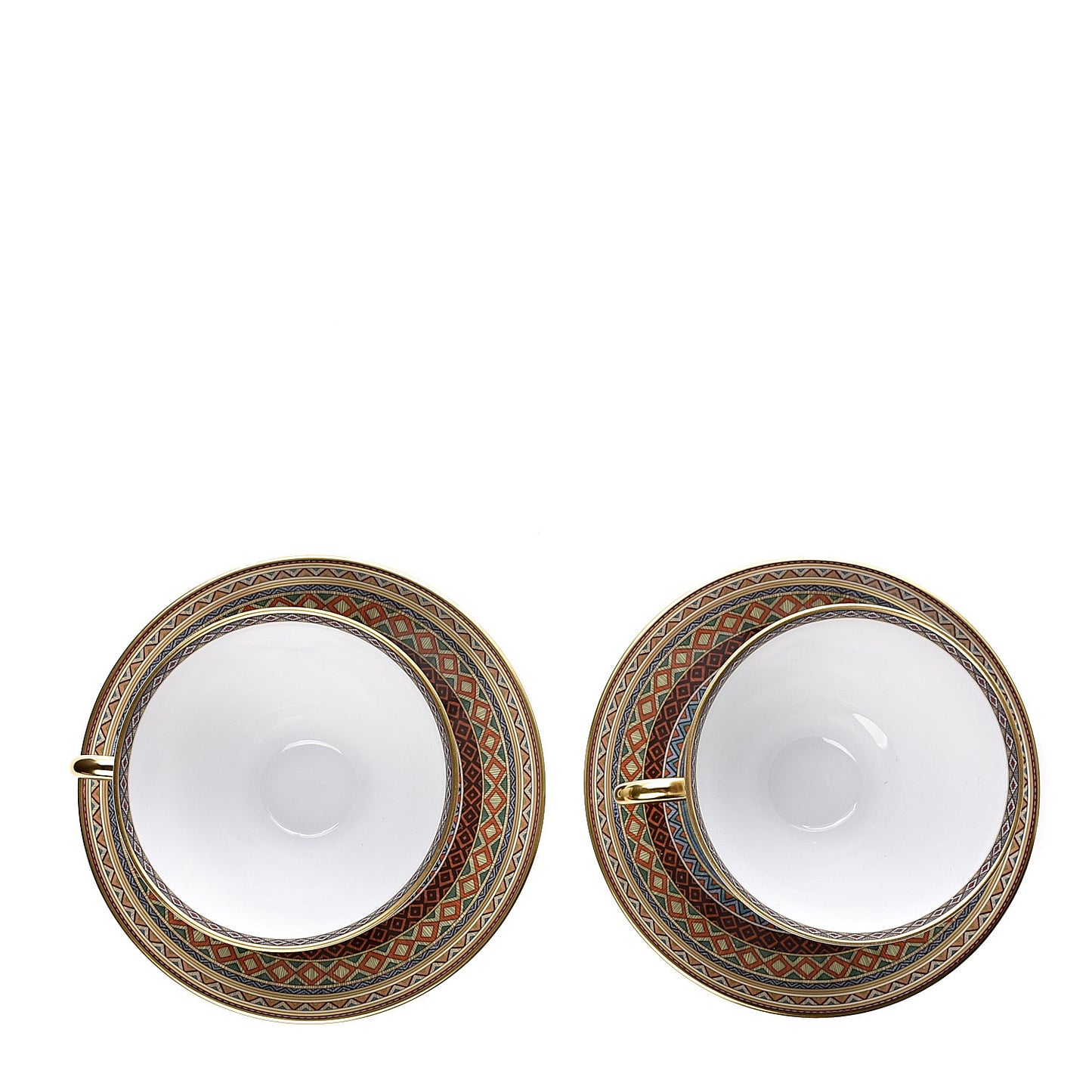 Porcelain Cheval d'Orient Tea Cup and Saucer Set of 2