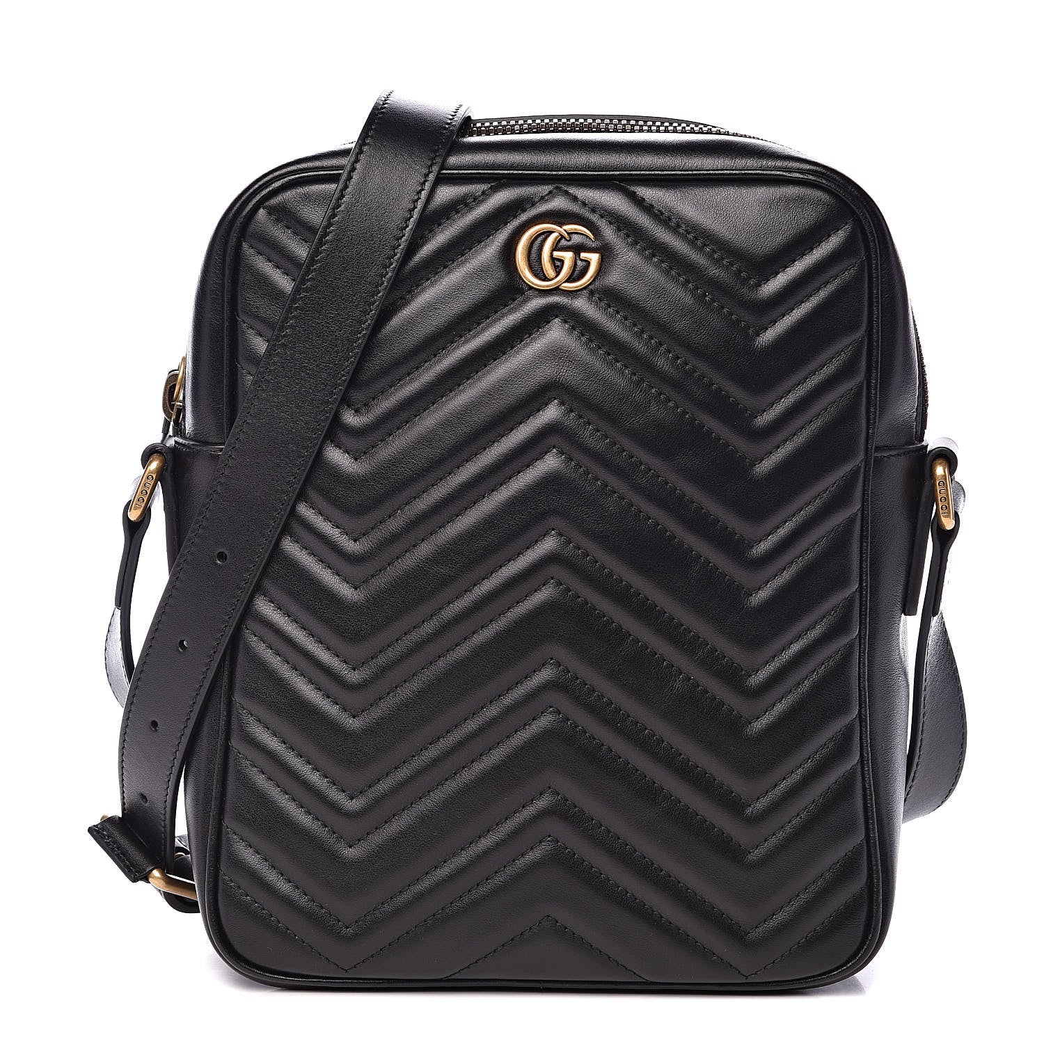 Gucci Calfskin Matelasse GG Marmont Travel Bag Black 1 of 10