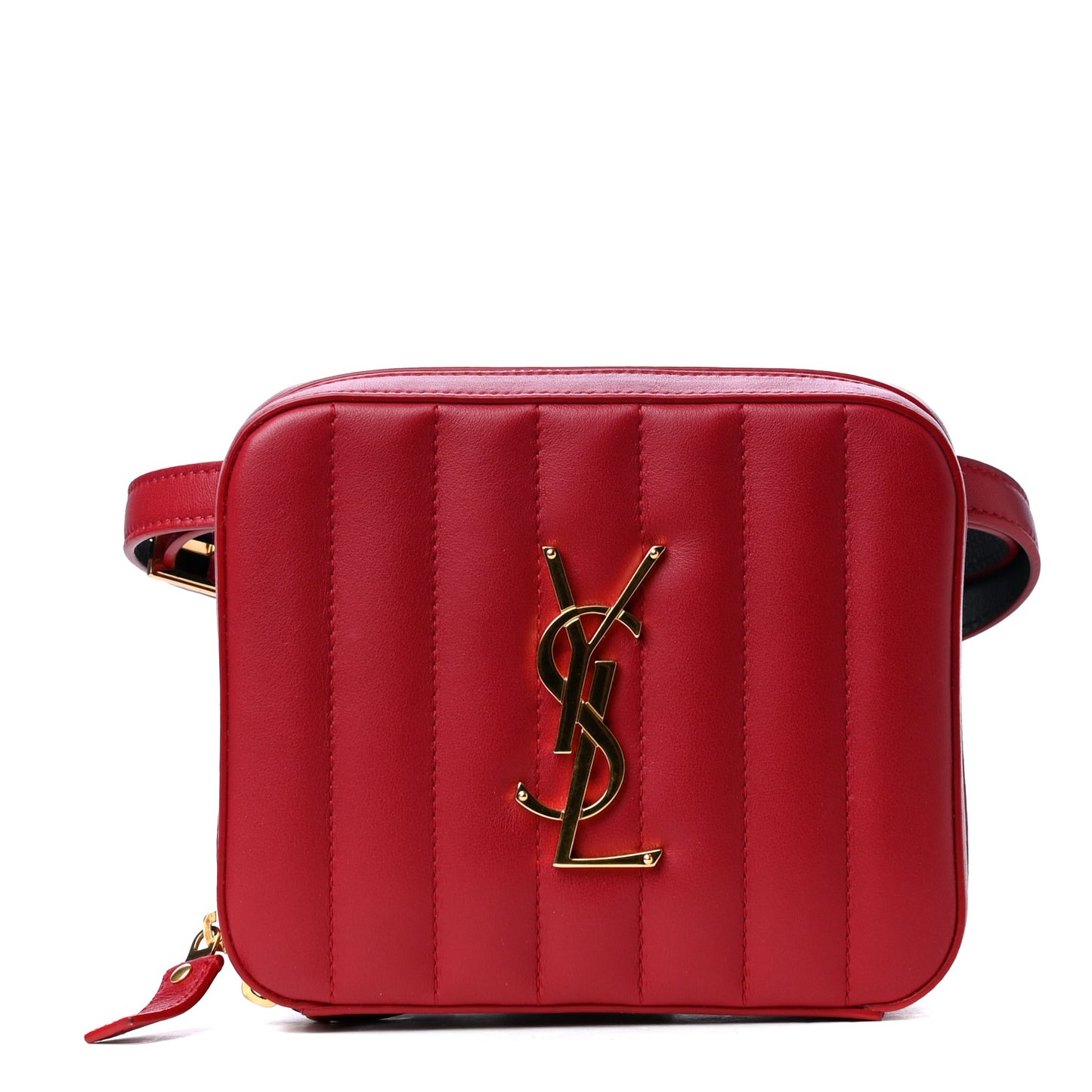 Lambskin Matelasse Vicky Monogram Belt Bag Eros Red