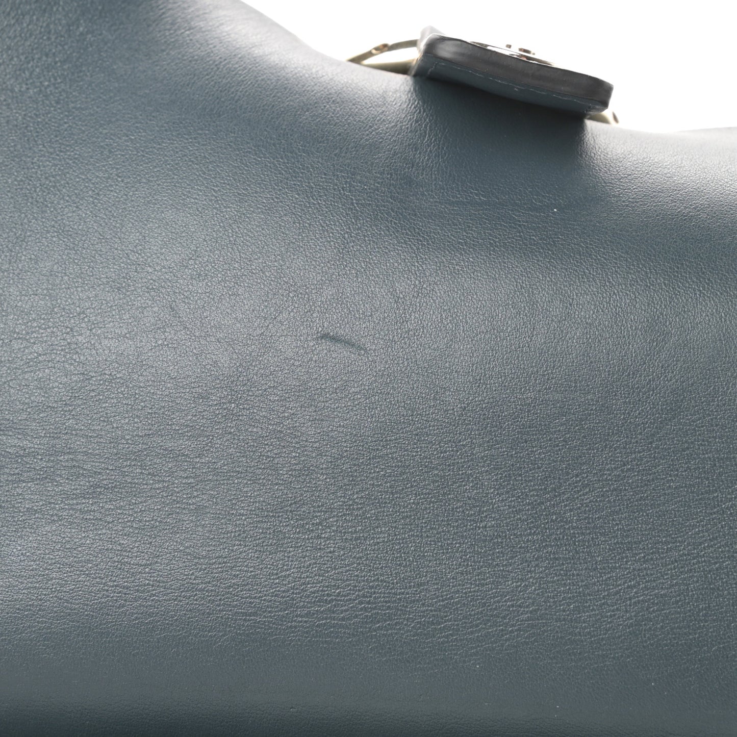 Suede Calfskin Small Faye Shoulder Bag Silver Blue