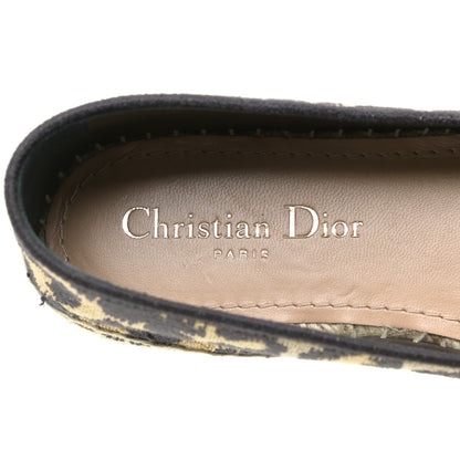 Christian Dior Cotton Embroidered Leopard Print Granville Espadrille 36.5 Natural 7 of 9