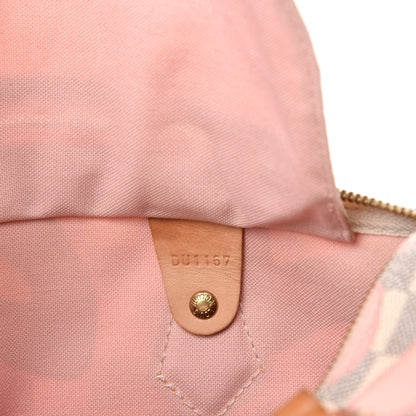 Louis Vuitton Damier Azur Tahitienne Speedy Bandouliere 30 Rose Ballerine 10 of 12