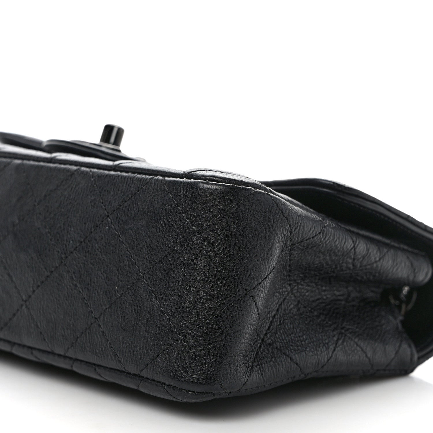 Chanel Crumpled Calfskin Quilted Mini Rectangular Flap So Black 9 of 9