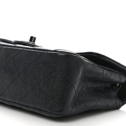 Chanel Crumpled Calfskin Quilted Mini Rectangular Flap So Black 9 of 9
