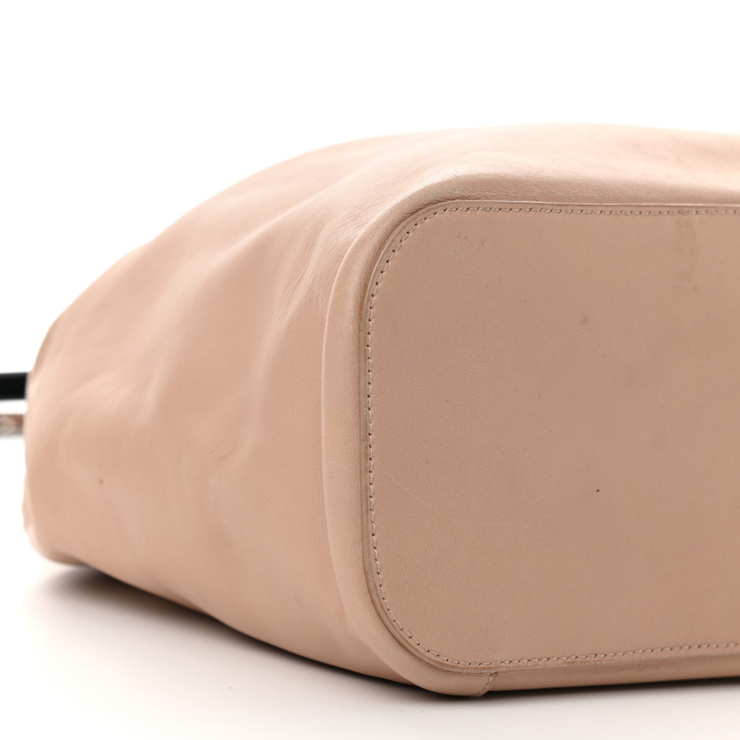 Calfskin Loop Bucket Tote Beige