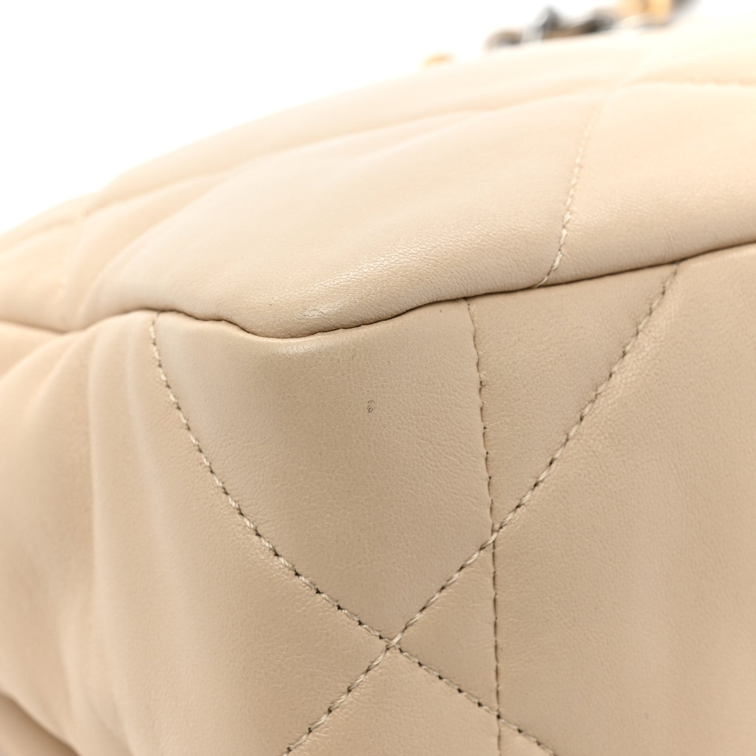 Chanel Lambskin Quilted Medium Chanel 19 Flap Beige 13 of 14