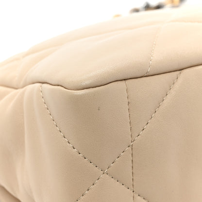 Chanel Lambskin Quilted Medium Chanel 19 Flap Beige 13 of 14