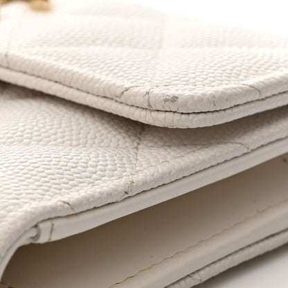 Chanel Caviar Quilted Striated CC Medium Flap Wallet White 11 of 13