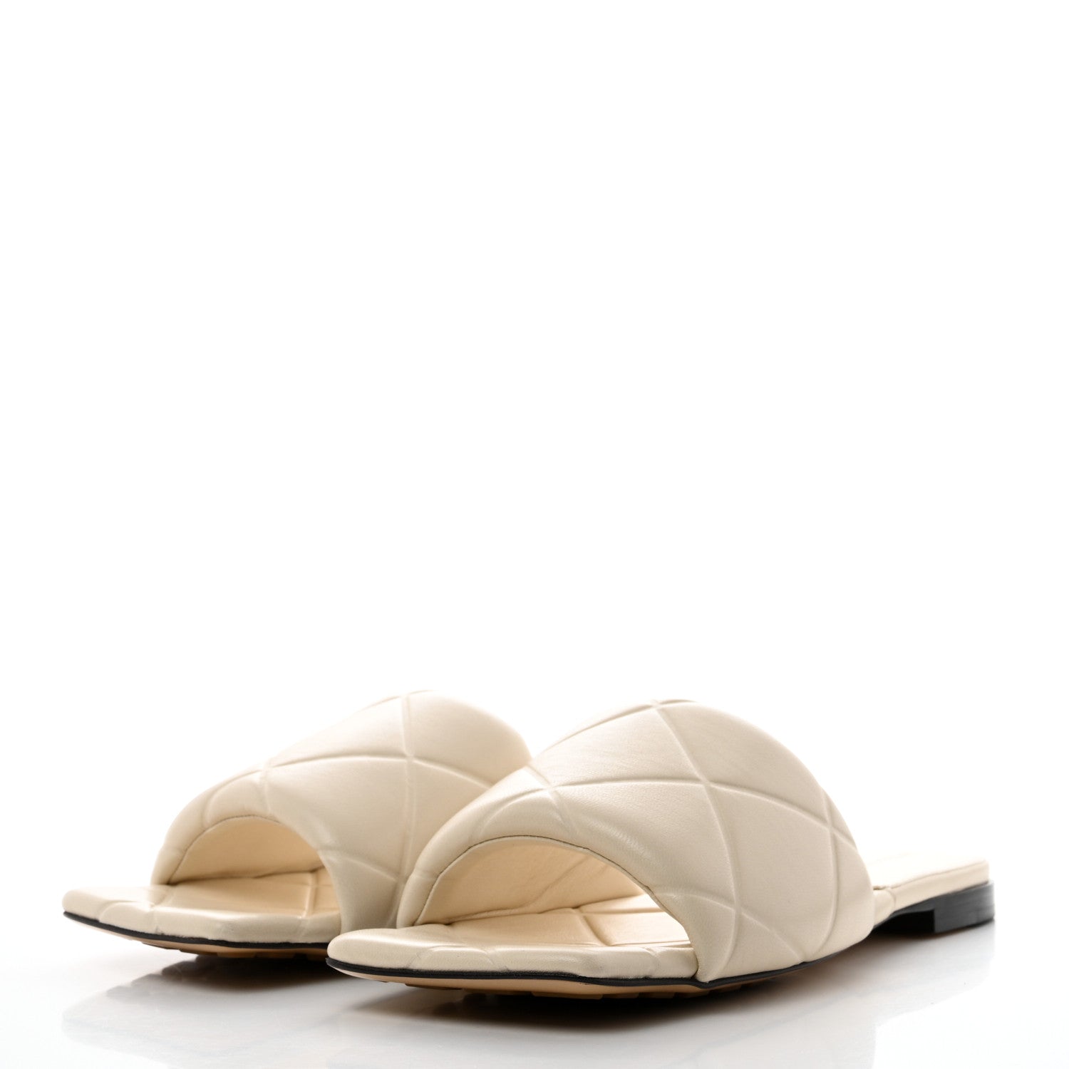 Bottega Veneta Nappa Quilted Rubber Lido Flat Sandals 40 Sea Salt 3 of 7