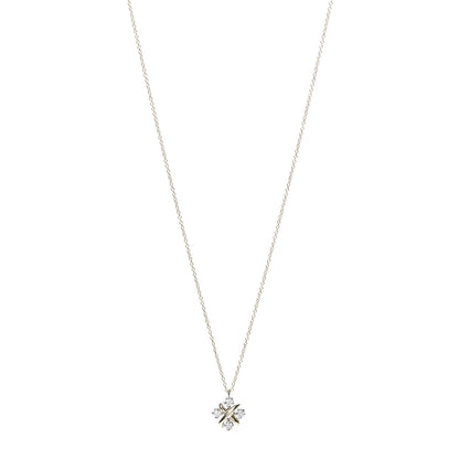 Tiffany Platinum 18K Yellow Gold Diamond Schlumberger Lynn Pendant Necklace 1 of 7