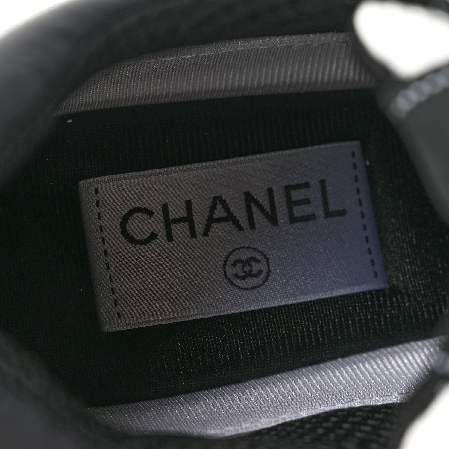 Chanel Mesh Suede Calfskin Grained Calfskin Womens CC Sneakers 37.5 White Black 6 of 7