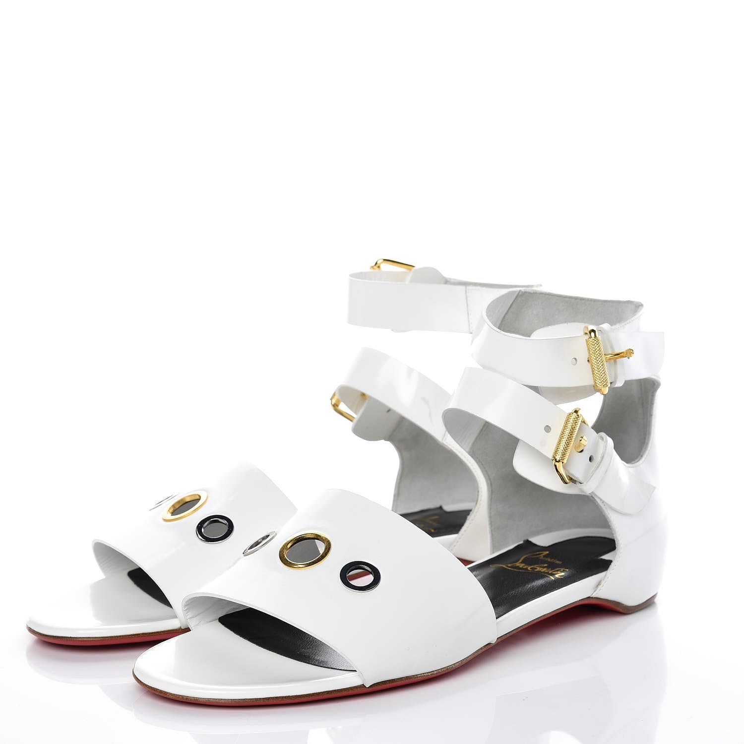 Christian Louboutin Jazz Calf Scubaflat Flat Sandals 39 White 3 of 10