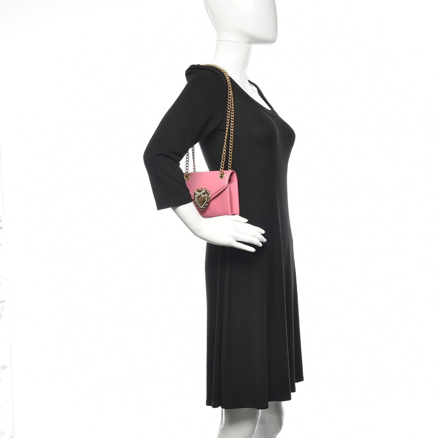 Smooth Calfskin Mini Devotion Crossbody Bag Rosa