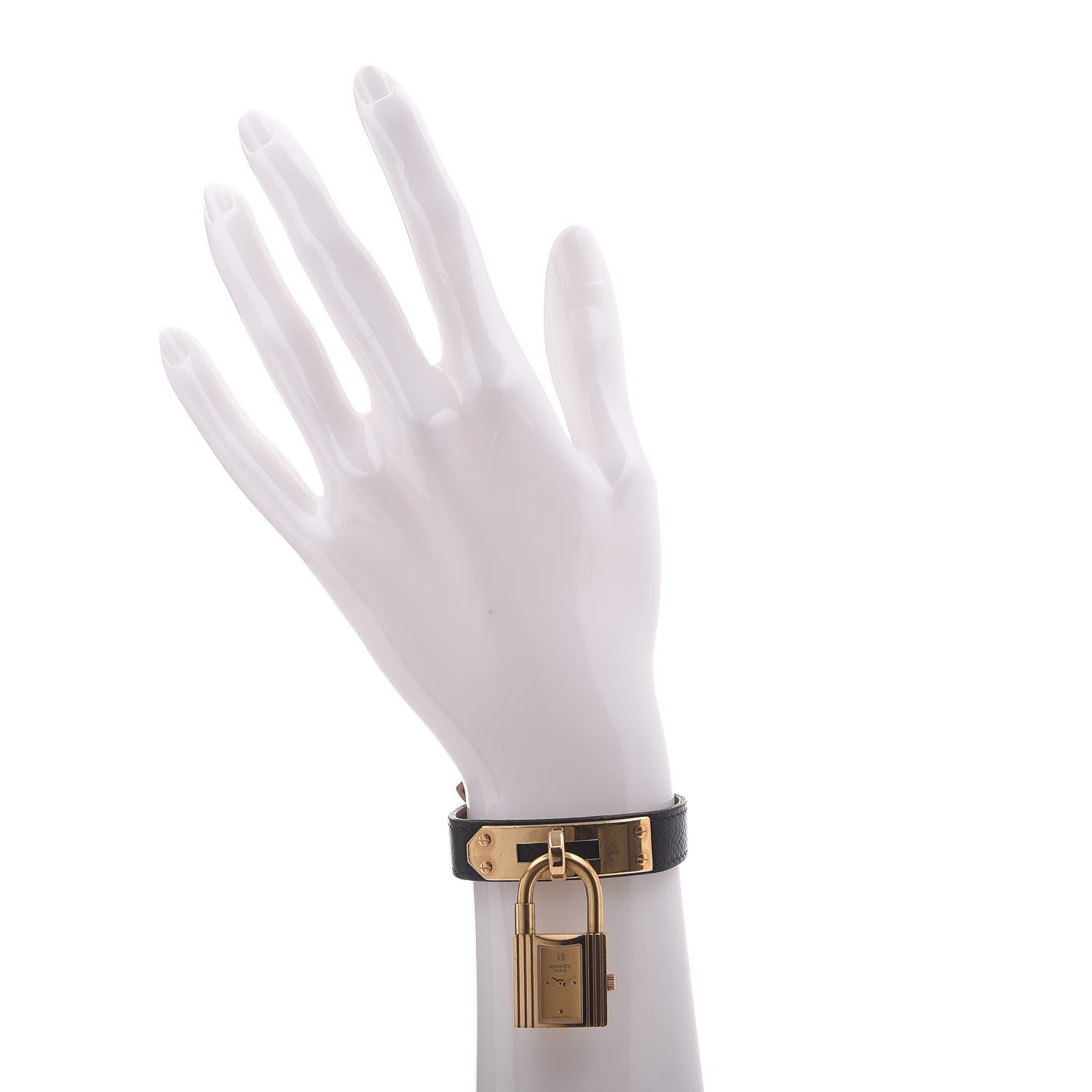 Hermes Stainless Steel Courchevel 20mm Kelly Cadena Quartz Watch Noir 2 of 6