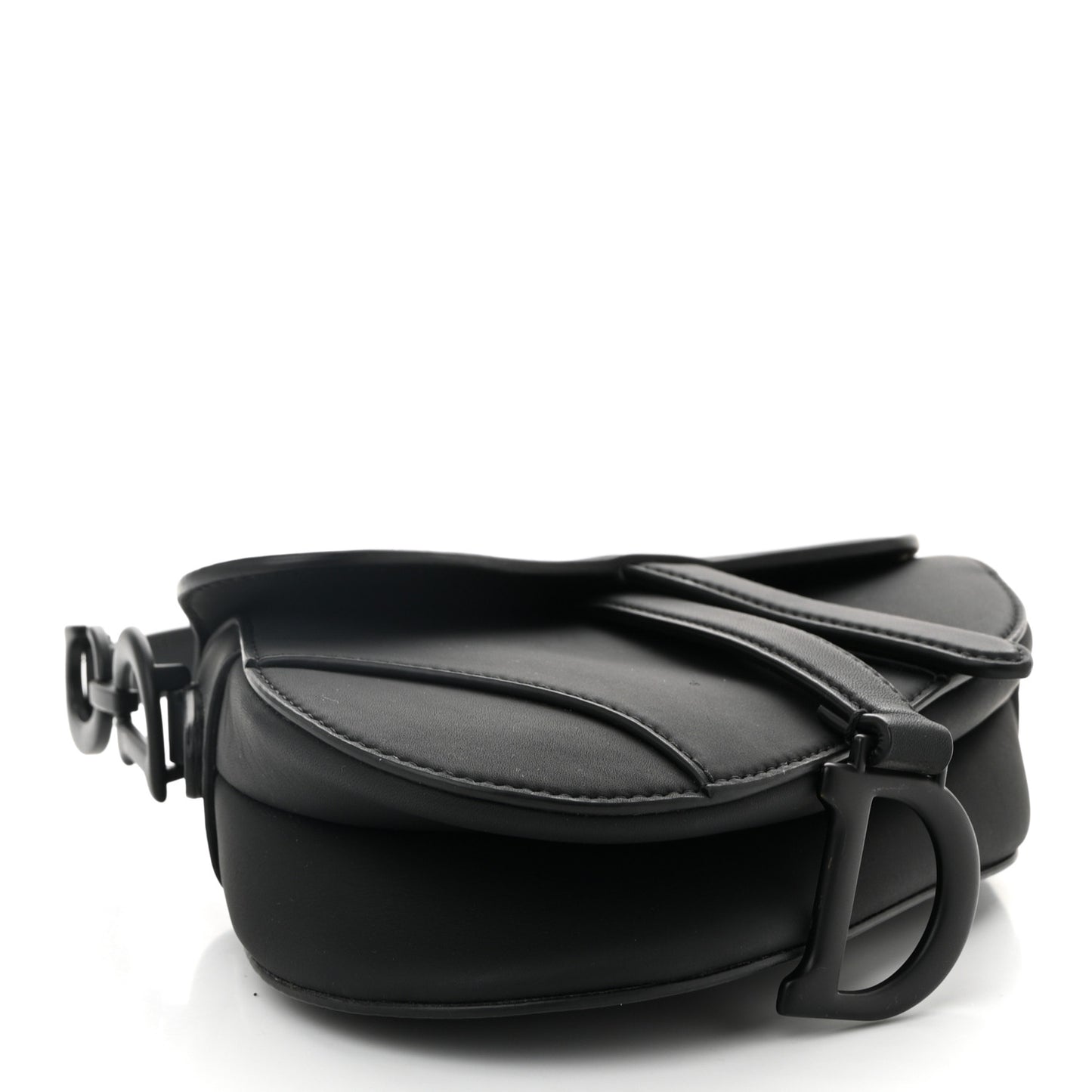 Ultra Matte Calfskin Mini Saddle Bag Black