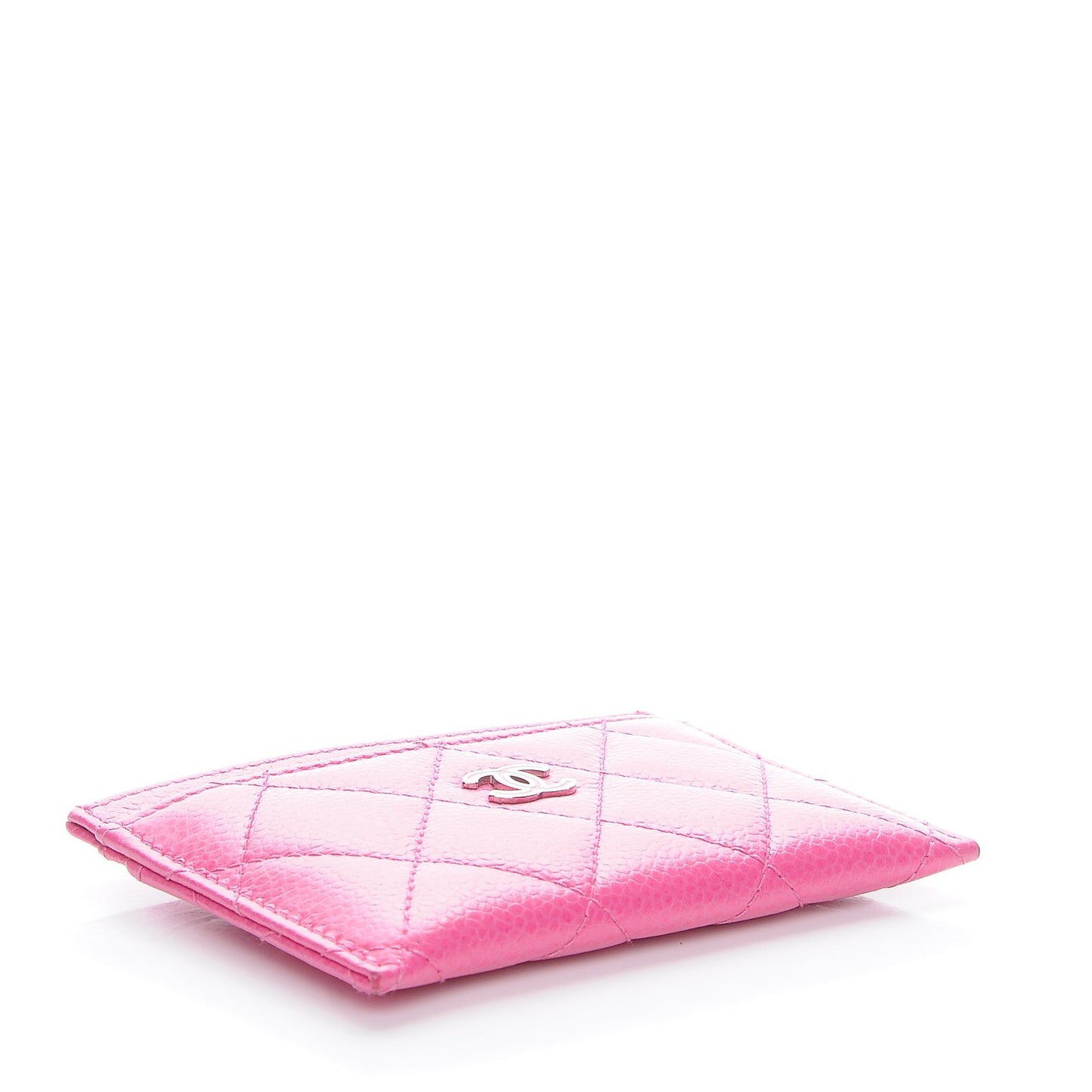 Caviar Quilted Card Holder Pink