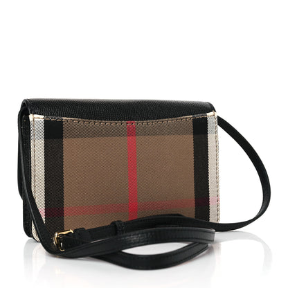 Burberry Derby Calfskin House Check Wallet On Chain Black 3 of 8