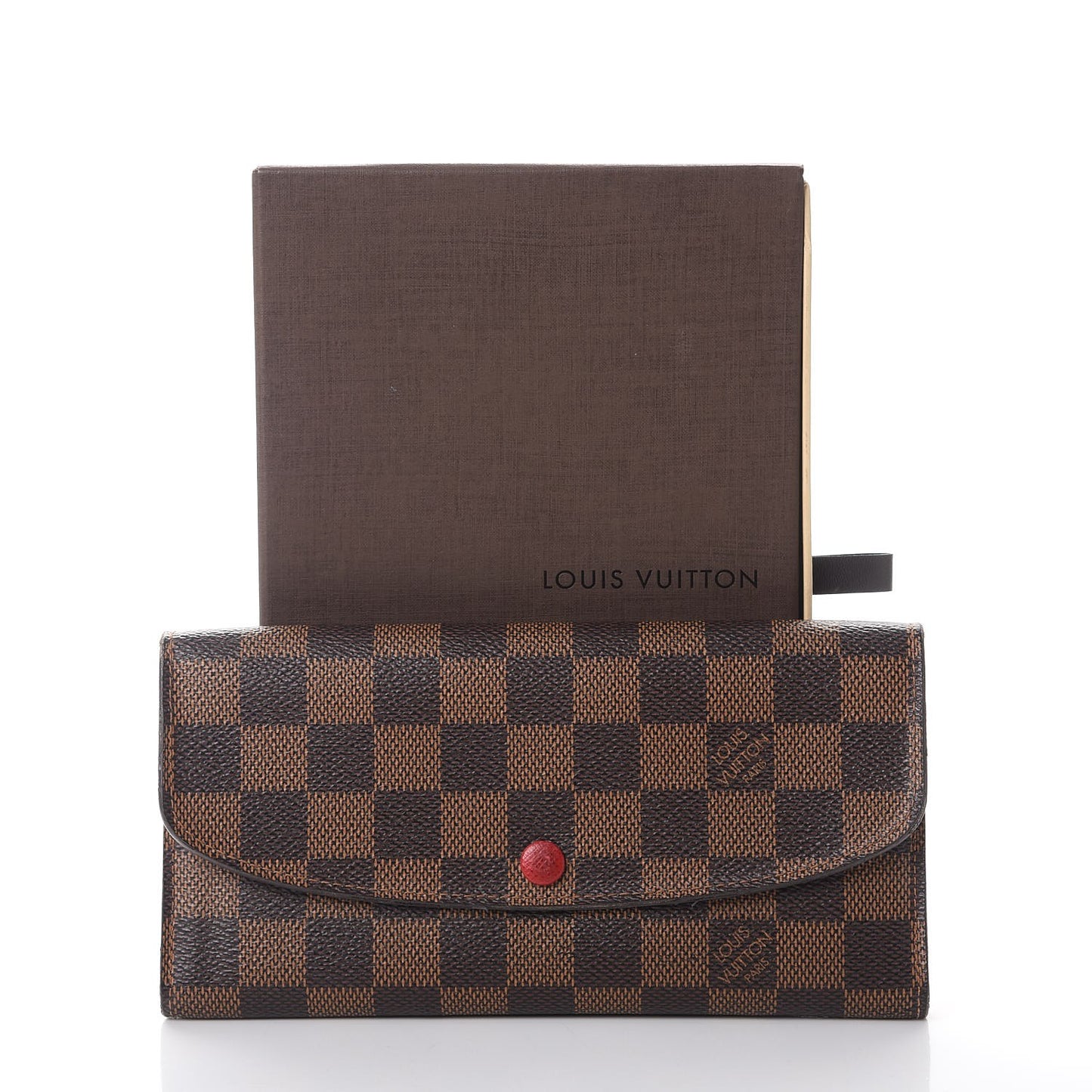 Damier Ebene Emilie Wallet Red