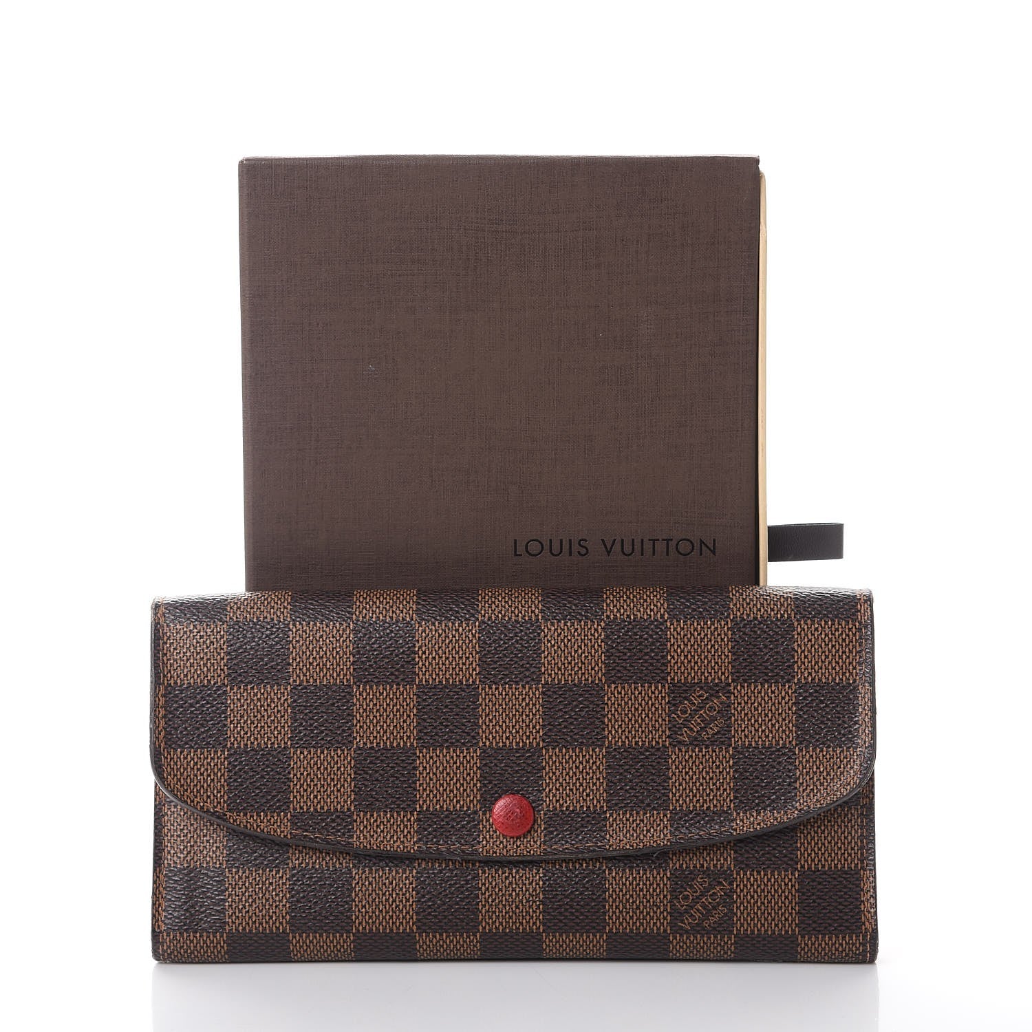Louis Vuitton Damier Ebene Emilie Wallet Red 13 of 13