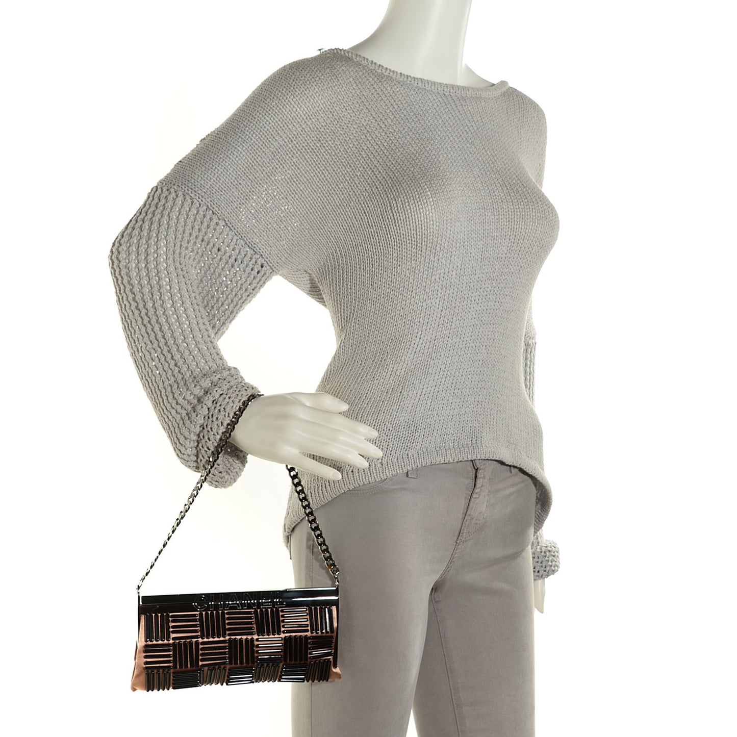 Satin Evening Bag Beige