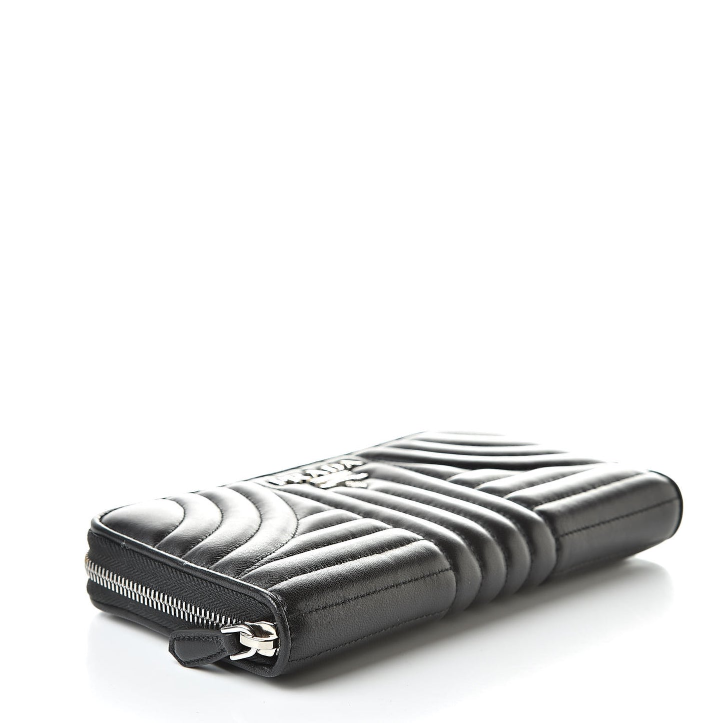 Soft Calfskin Diagramme Zip Around Wallet Black
