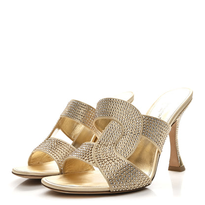 Louis Vuitton Satin Crystal Sparkle Mule 39 Gold 4 of 9
