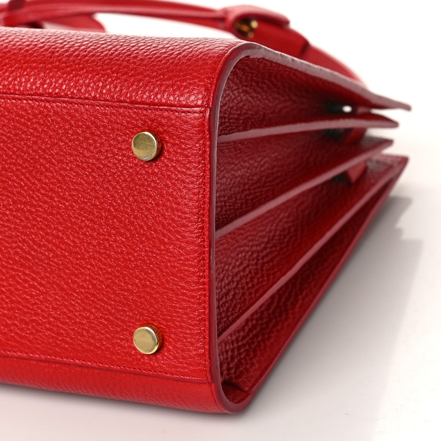 Saint Laurent Grained Calfskin Small Sac De Jour Lipstick Red 8 of 10