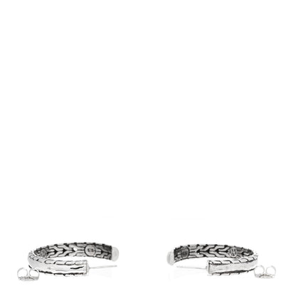 John Hardy Sterling Silver Hammered Hoop Earrings 3 of 6
