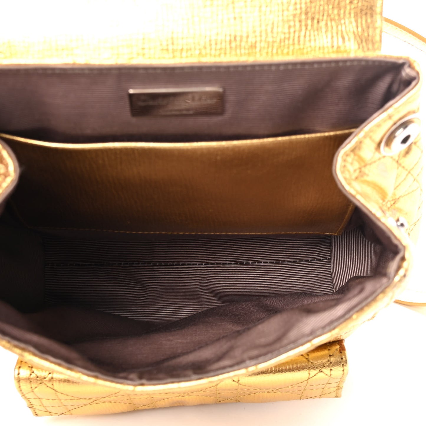 Metallic Grained Calfskin Small Stardust Backpack Gold