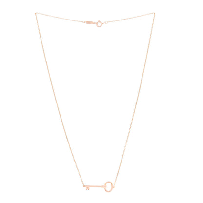 Tiffany 18K Rose Gold Small Oval Key Station Pendant Necklace 2 of 10
