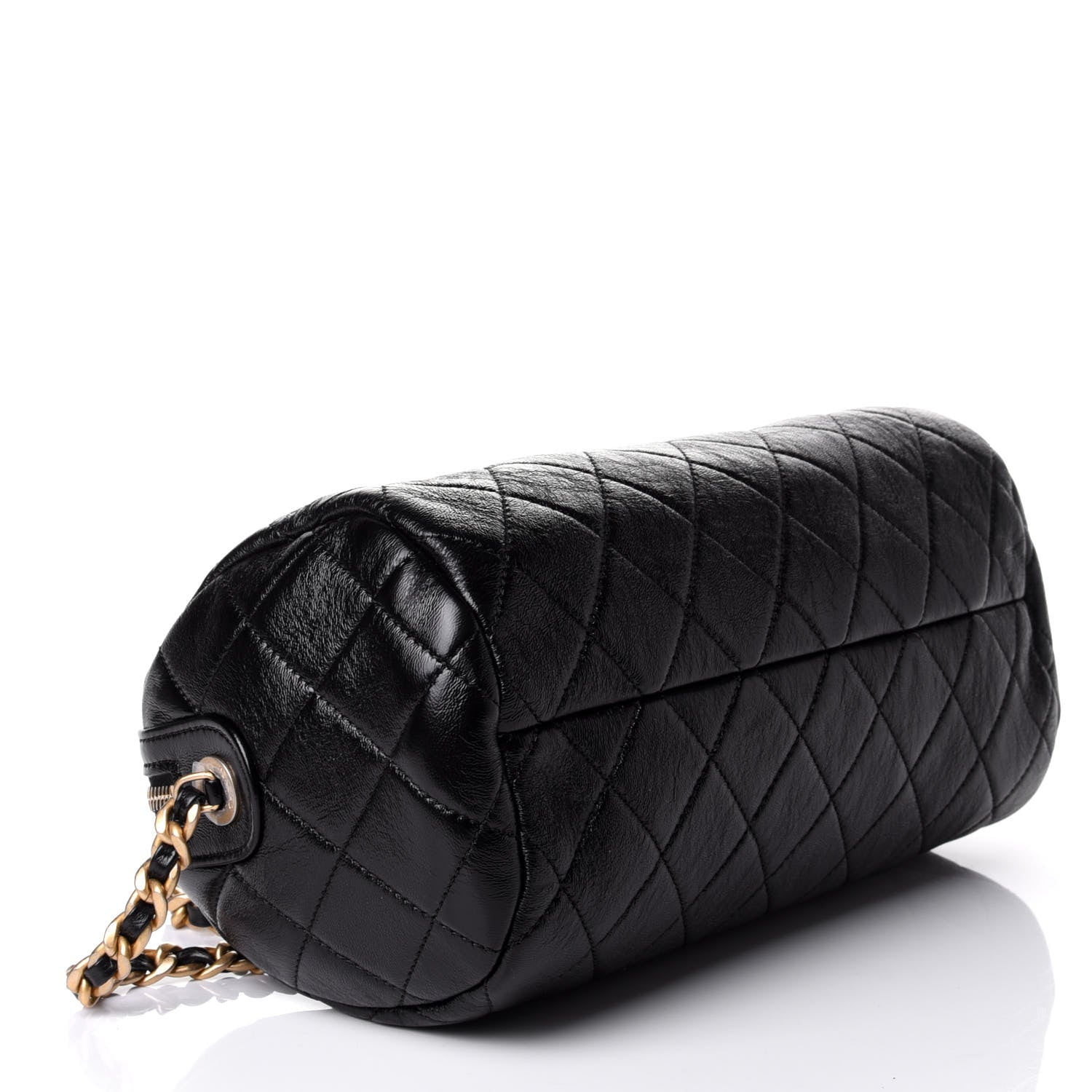 Chanel Shiny Lambskin Quilted Fashion Therapy Bowling Bag Black 4 of 10