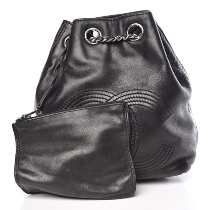 Chanel Lambskin CC Drawstring Backpack Black 3 of 12