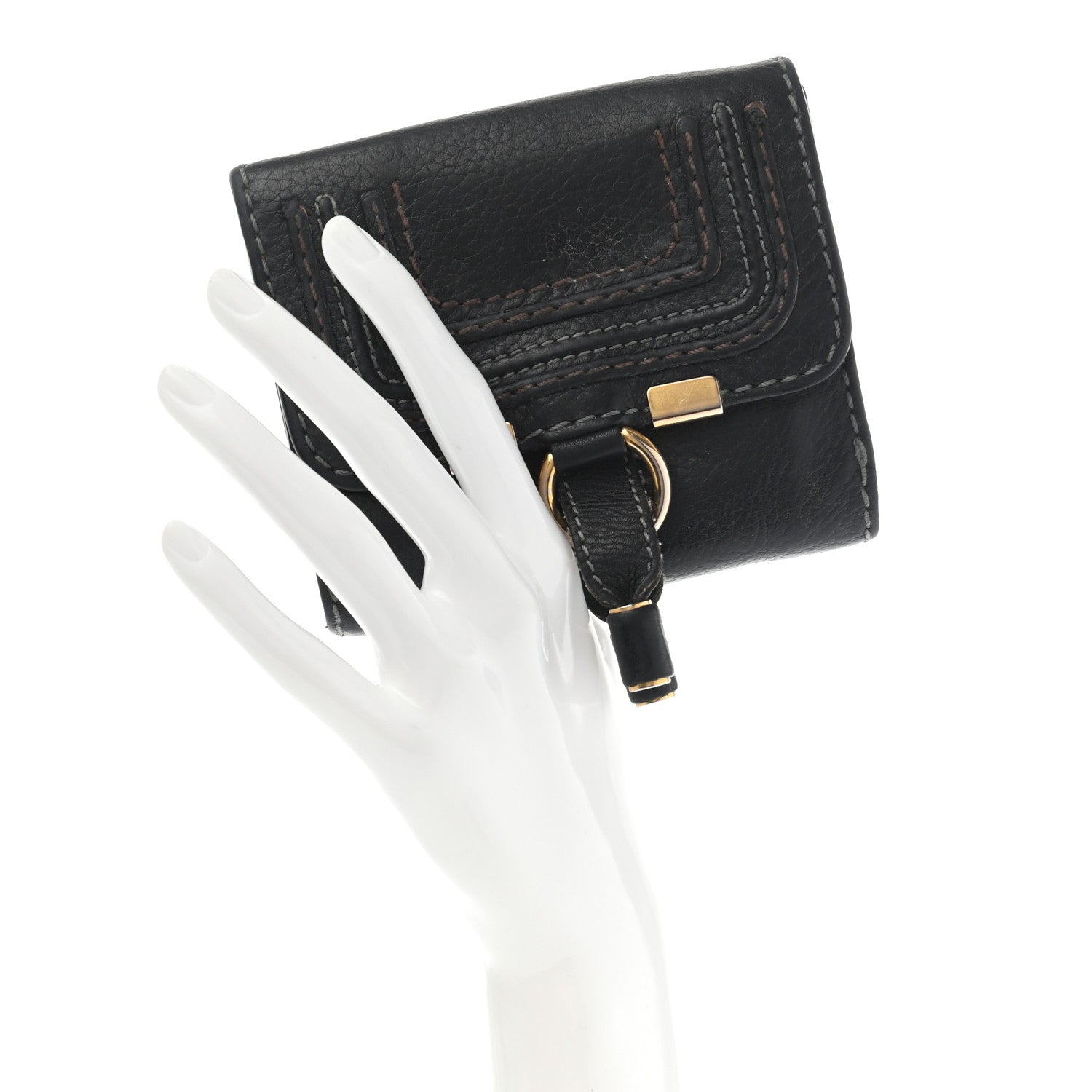Chloe Grained Calfskin Marcie Square Wallet Black 2 of 19