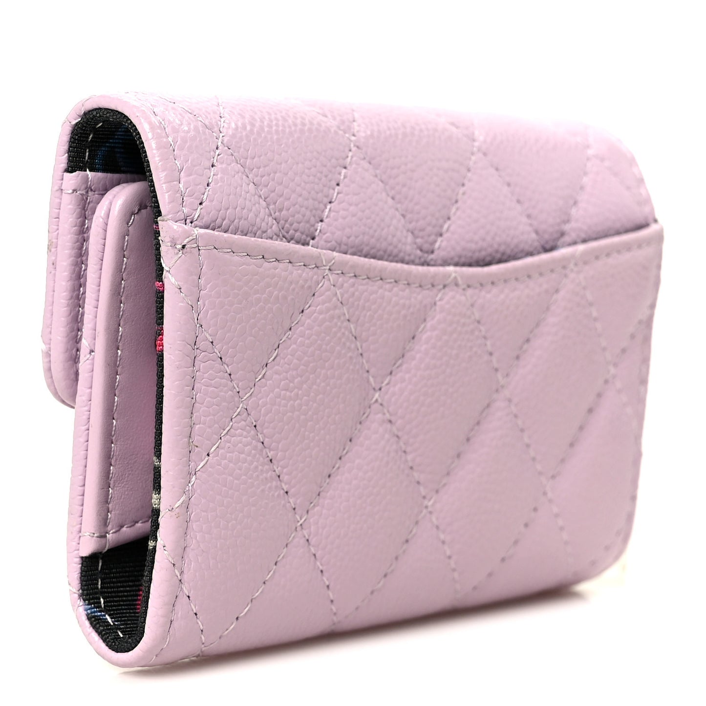 Caviar Quilted Classic 4 Key Holder Wallet Light Pink