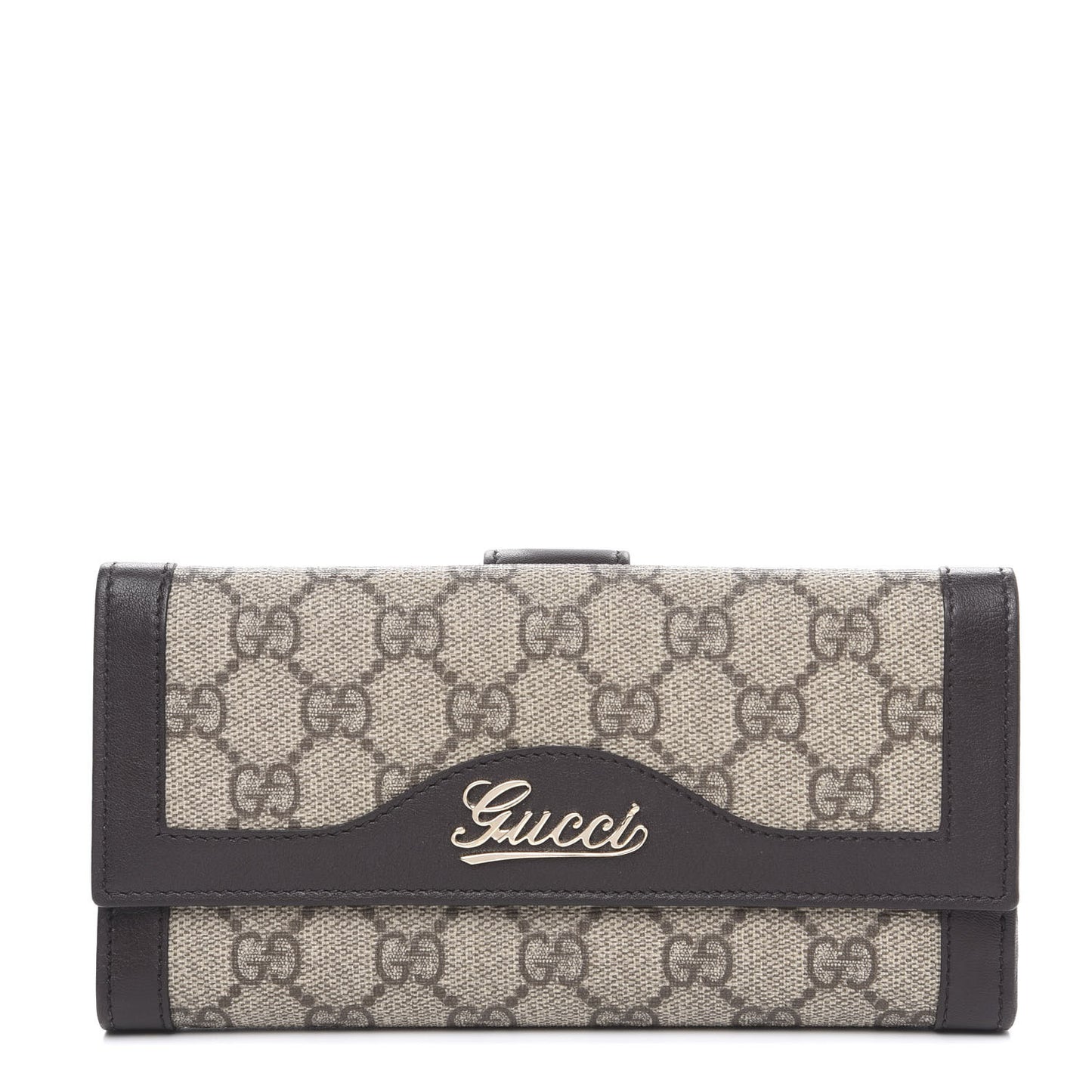 Monogram Script Continental Wallet Dark Brown