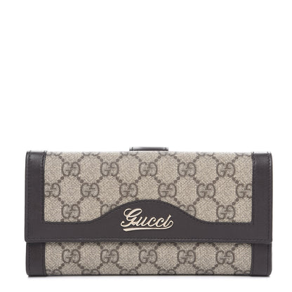 Gucci Monogram Script Continental Wallet Dark Brown 1 of 8