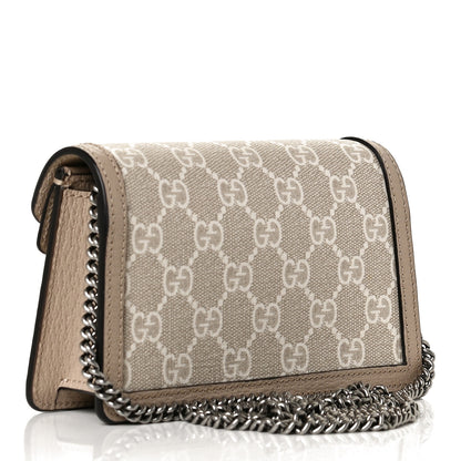 Gucci GG Supreme Monogram Textured Dollar Calfskin Super Mini Dionysus Shoulder Bag Beige Mystic White Oatmeal 2 of 10