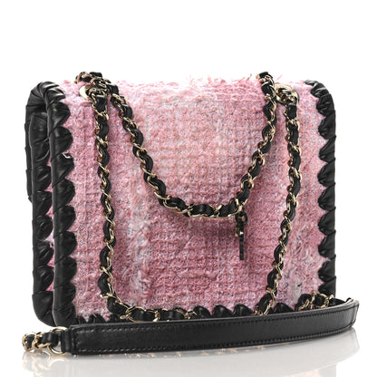 Chanel Tweed Braided Calfskin Mini My Own Frame Flap Pink Black 3 of 10