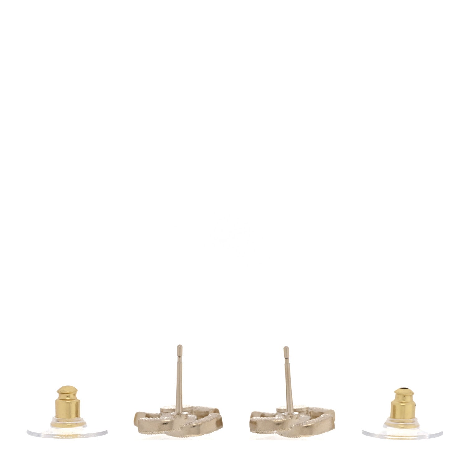 Chanel Crystal Mini Timeless CC Earrings Gold 3 of 5