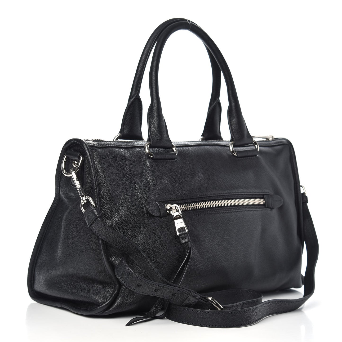 Vitello Phenix Shopping Satchel Black