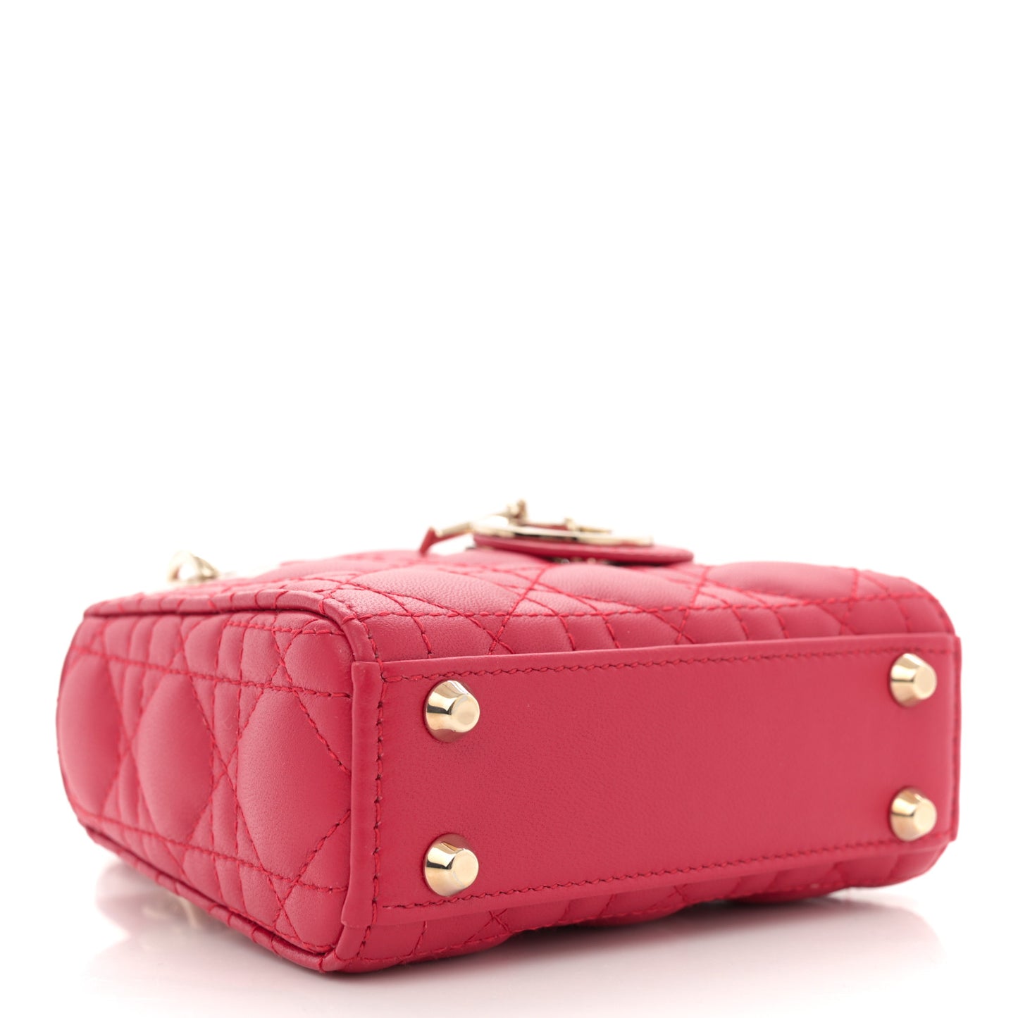 Lambskin Cannage Micro Lady Dior Red