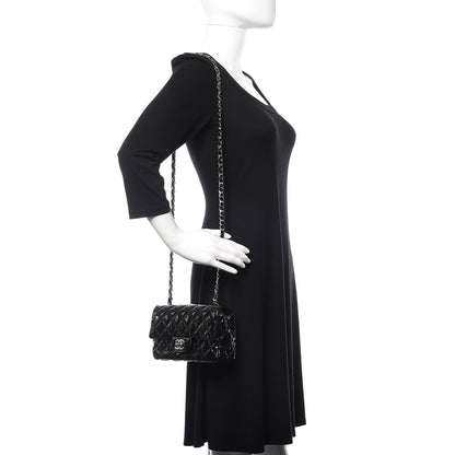 Chanel Patent Calfskin Quilted Mini Rectangular Flap Black 2 of 12