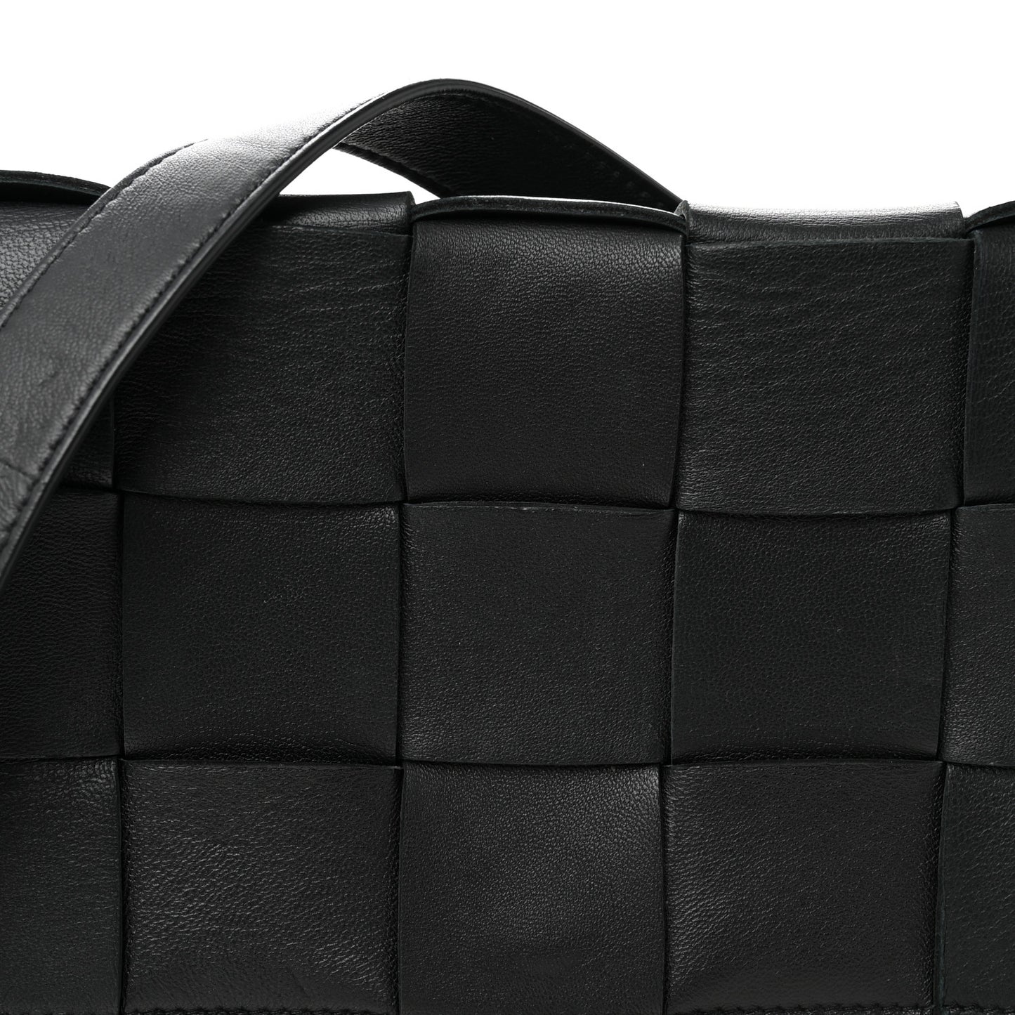 Lambskin Maxi Intrecciato Cassette Crossbody Bag Black