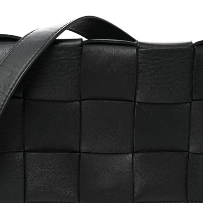 Bottega Veneta Lambskin Maxi Intrecciato Cassette Crossbody Bag Black 7 of 9
